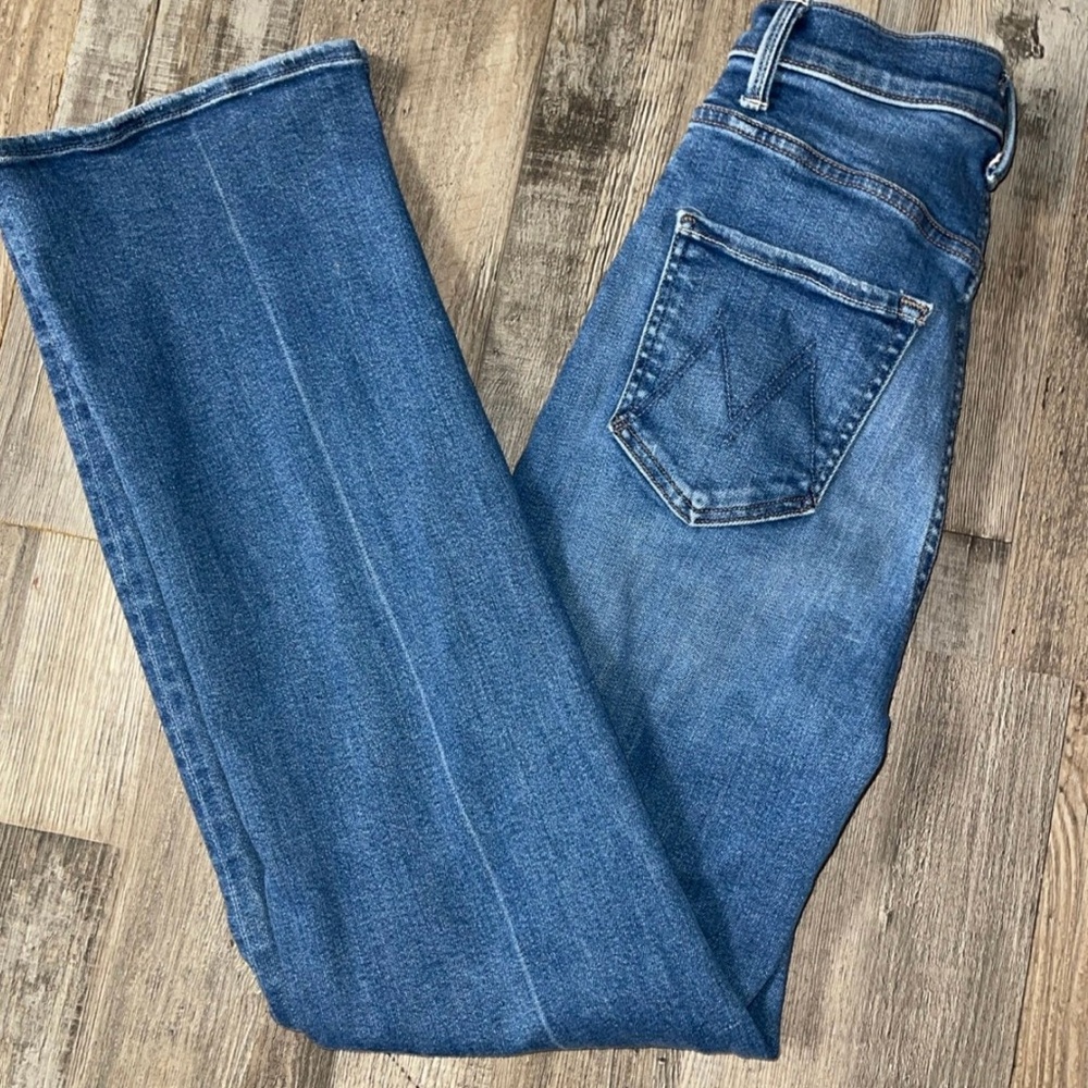 MOTHER High Rise Blue Jeans The Tune Up Maven Sneak Opposites Attract 24 25 26